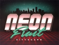 Neon Fruit Cityscape Neon Fruit Cityscape
